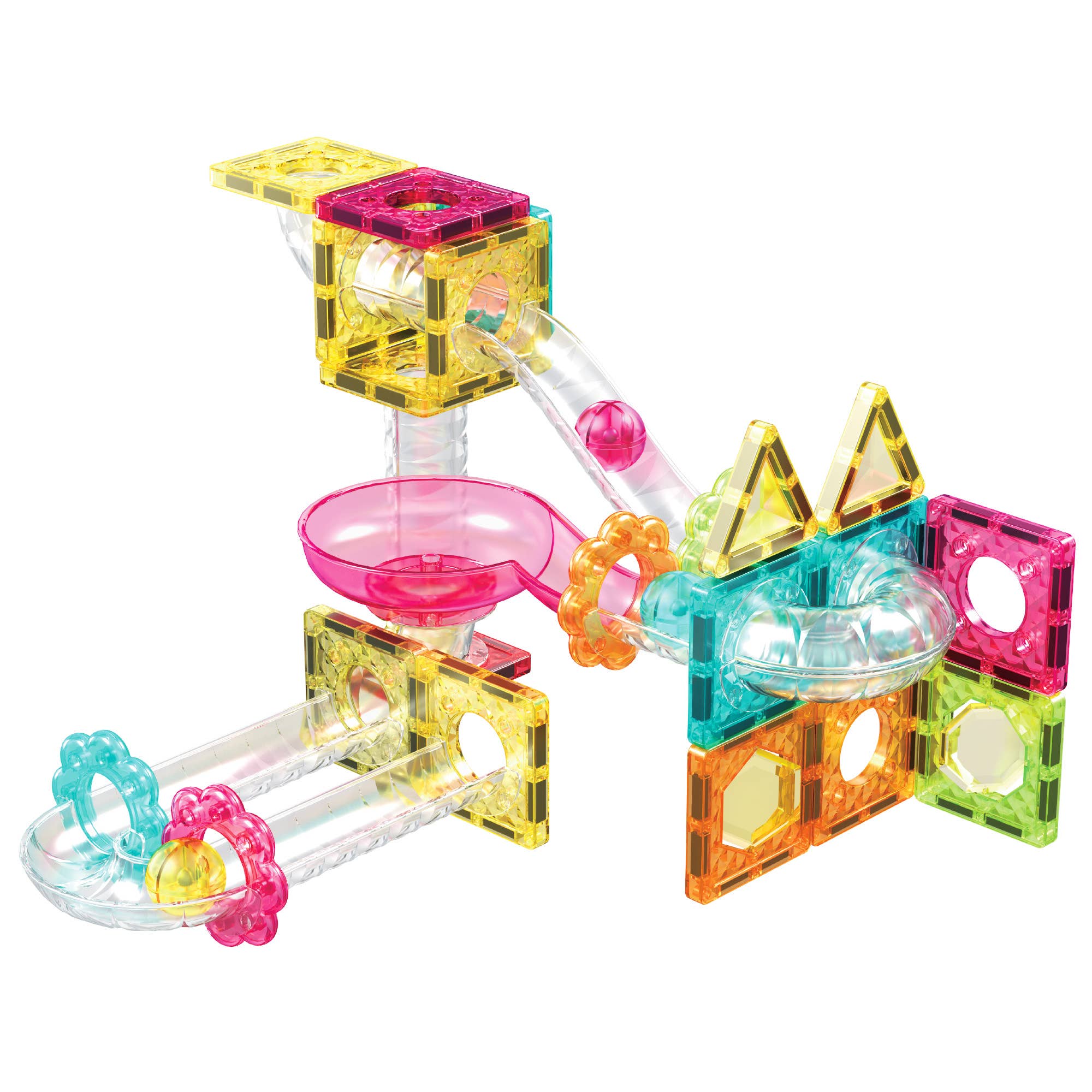 45 Piece Magnet Tiles Building Block Travel Size Toy Set