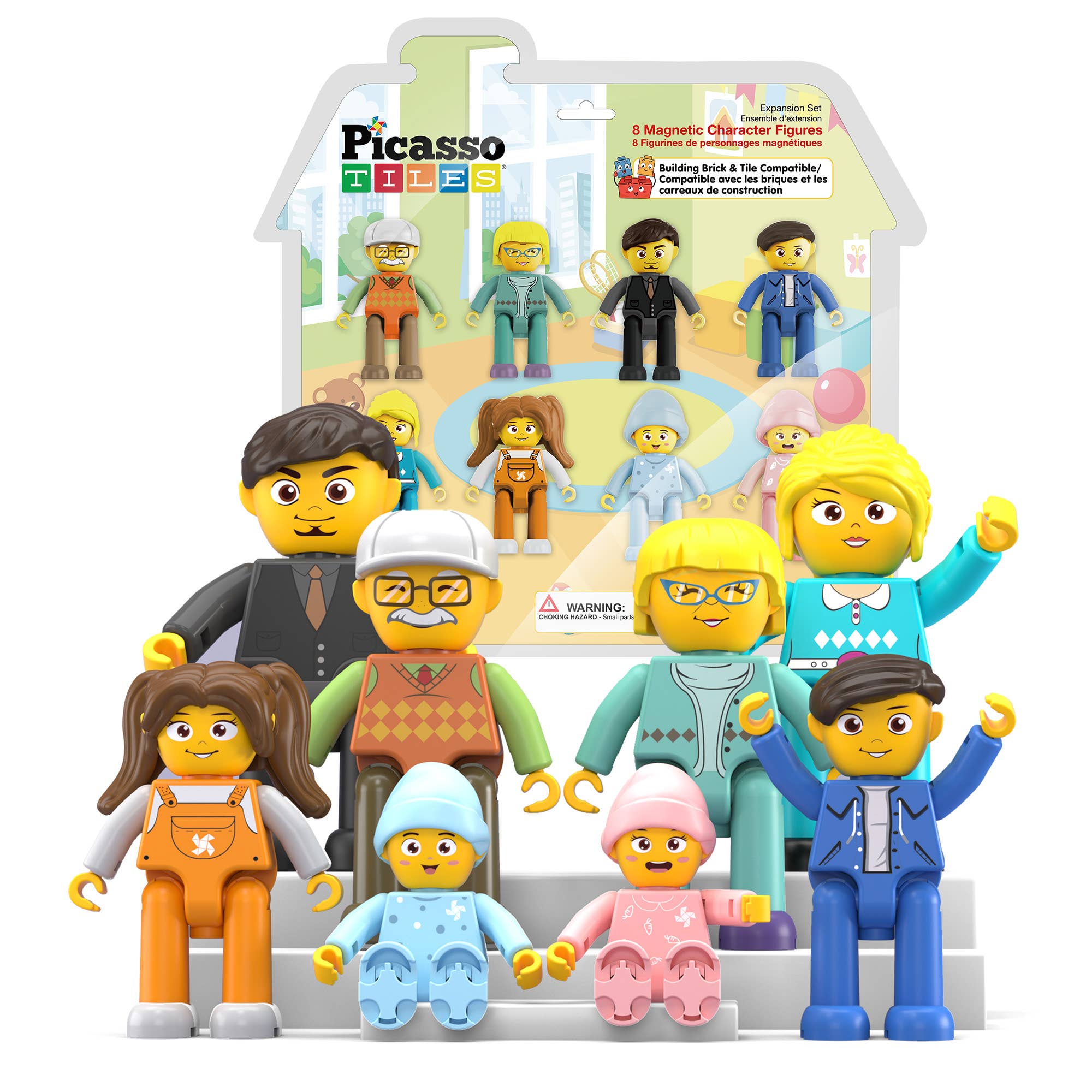 PicassoTiles 8pc Magnetic Family Figurine Toy Set