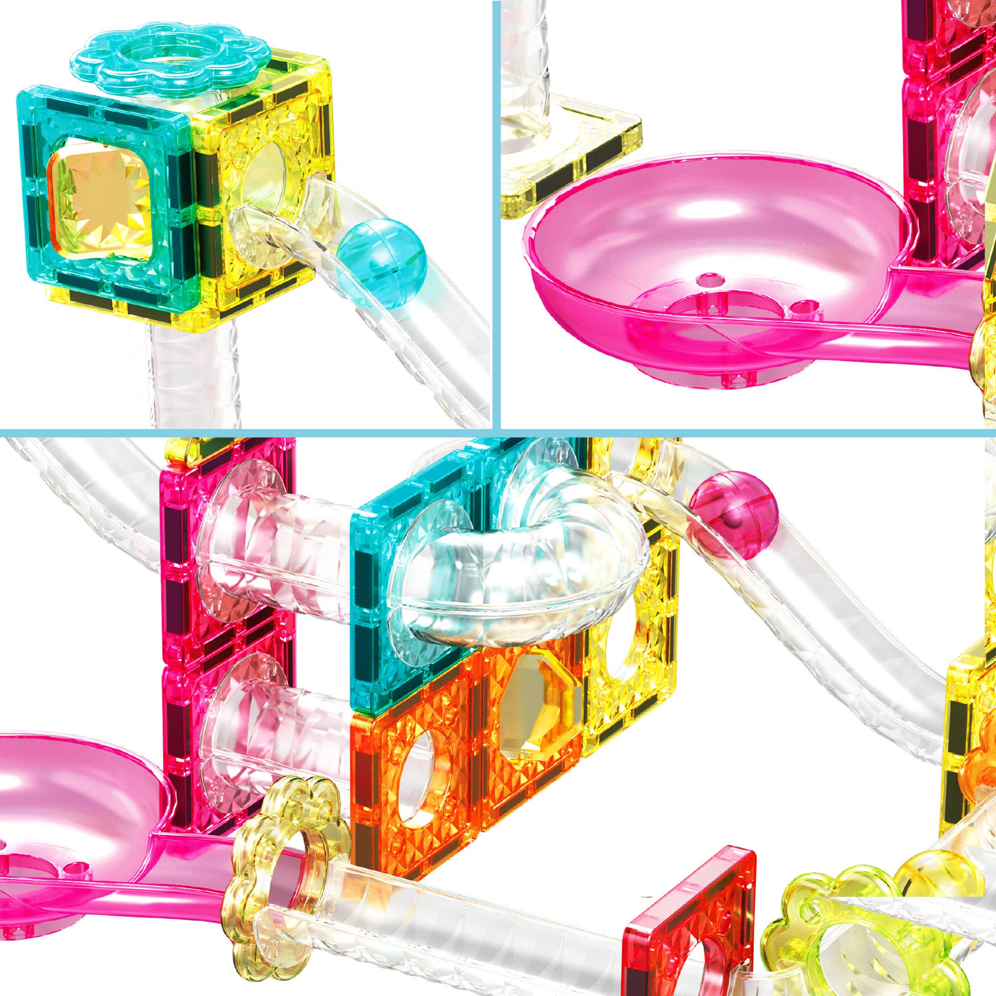 45 Piece Magnet Tiles Building Block Travel Size Toy Set